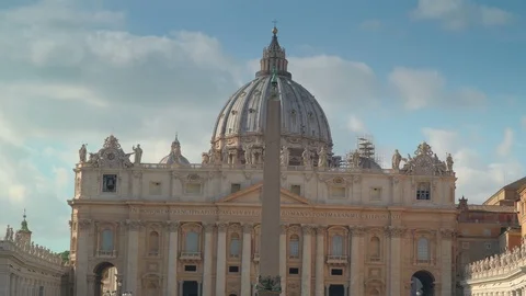 A panorama view of the Basilica of Saint Peter in Vatican Rome Italy Stock Footage 87806915