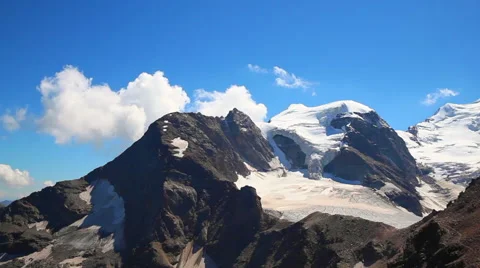Panorama view of Bernina massif Stock Footage 64896191