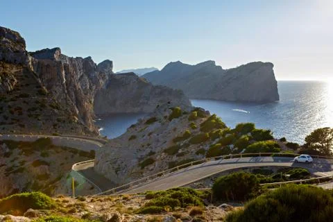 Panorama view of Cap de Formentor - wild coast of Mallorca, Spain Stock Photos