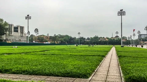 The panorama view of famous attraction Ba Dinh Square in Hanoi, Vietnam. Vídeos de archivo 53255098