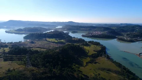 Panorama view from flying copter over beautiful sunny Antalya in Turkey. View of Stock Footage 86543954