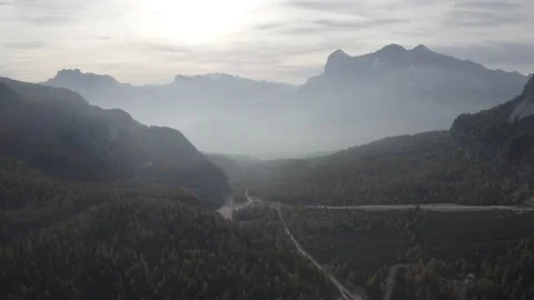 Panorama view of forest landscape with road Stock Footage 165877140