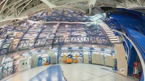 A Panorama View inside the dome of the VLT Unit 3 Stock-Footage 266065109