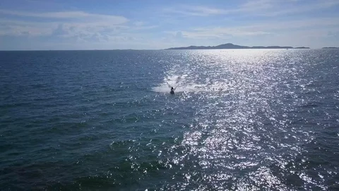 Panorama View of Jet Ski Stock Footage 122830048