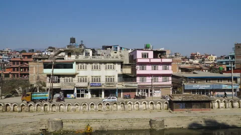 Panorama view of of Kathmandu roofs Stock Footage 228599770
