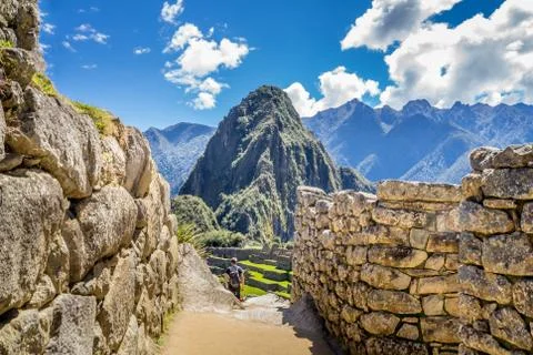 Panorama view of Machu Picchu Stock Photos