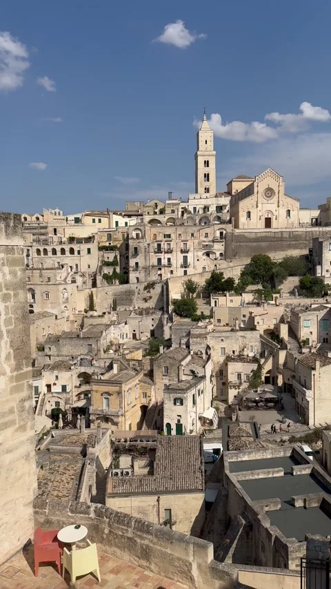 Panorama View Of Matera Vertical Video 4K Stock Footage 304822641