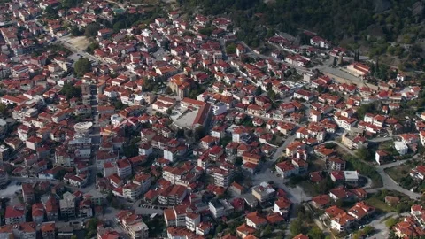 Panorama view of the monastery and city An aerial panoramic view of the monaster Stock Footage 306556967