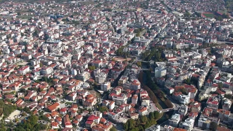 Panorama view of the monastery and city Trikala 库存影片 306573932