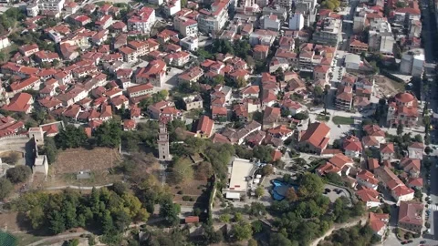Panorama view of the monastery and city Trikala Видео 306573933