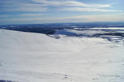 Panorama view of the mountains from the highest point Stock Photos