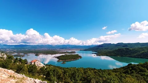 Panorama view over lake. Stock Footage 129749366