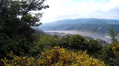 Panorama View of the River Rhine Stock Footage 50393994