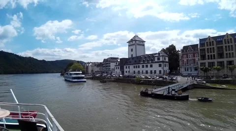Panorama View of the River Rhine Stock Footage 50408536