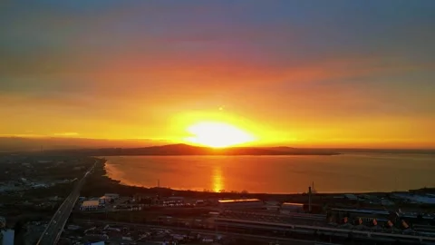 Panorama view of the road with a circular motion and a flower bed Stock Footage 260729046