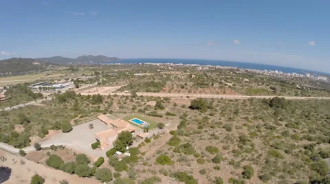 Panorama View of Son Servera &amp; Cala Millor - Aerial Flight, Mallorca Stock Footage 38661962