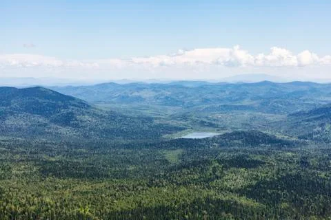 Panorama view from the top of mountain Stock Photos