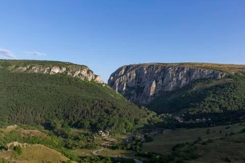 Panorama view of Turda Gorge Stock Photos