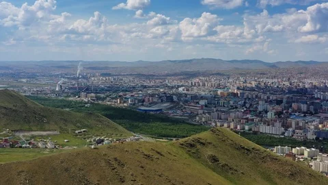 Panorama view of Ulaanbaatar Mongolia Stock Footage 125556143