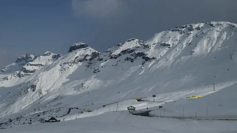 Panorama view in Winter, Dolomites mountain Stock Footage 74615276