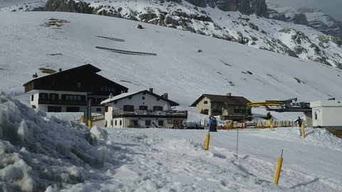 Panorama view in Winter, Dolomites mountain Видео 74617160