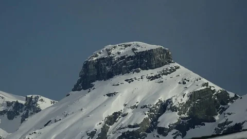 Panorama view in Winter, Dolomites mountain Stock Footage 74620698