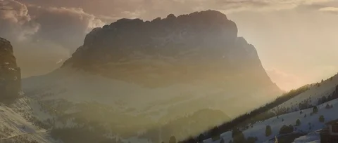 Panorama view in Winter, Dolomites mountain Vídeo Stock 74637013