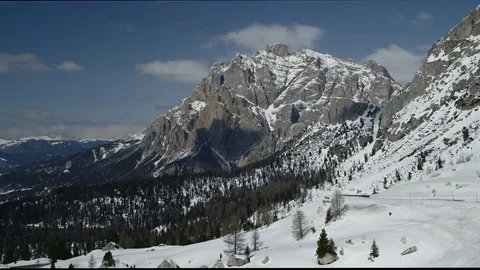 Panorama view in Winter, Dolomites mountain 스톡 동영상 74640392