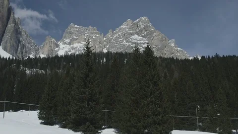 Panorama view in Winter, Dolomites mountain Vídeo Stock 74642584