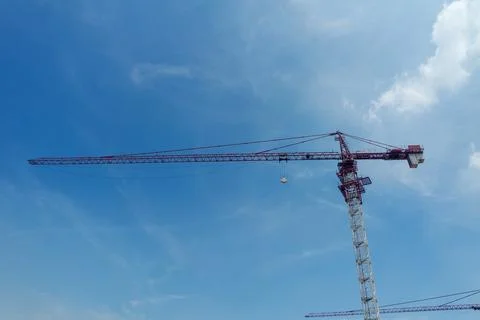 Panorama view at workers are working on large construction sites and many c.. Stock Photos
