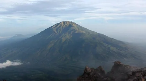Panorama of volcano and mountain Stock Footage 781986