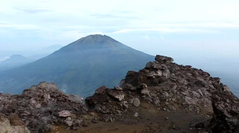 Panorama of volcano Stock Footage 781981
