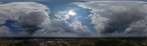 Panorama VR Sky with cloud in motion. 360 Sky for VR films. Timelapse 180 Sky. Видео 159053417