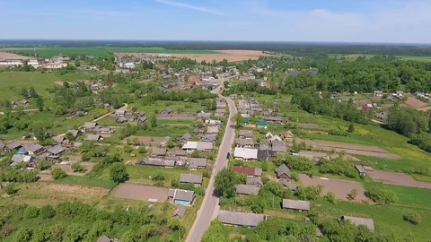 Panorama of Vselub, Belarus. Shoot by drone Stock Footage 97183572