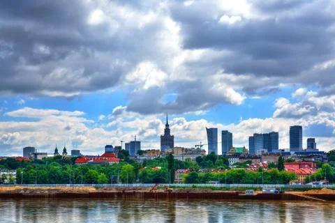 Panorama of Warsaw Stock Photos