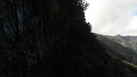 Panorama of the waterfall, forest Stockbeeldmateriaal 120744072