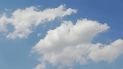 Panorama of white clouds in blue sky. Stock Footage 85245147