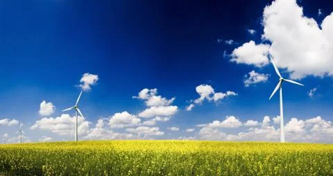 Panorama windmills Stock Photos