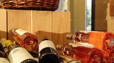 Panorama wine bottles Stock Footage 46071463