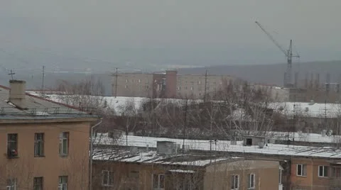 Panorama of the winter city Stock Footage 22025547
