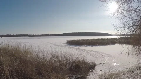 Panorama of the winter landscape Stock Footage 46287741