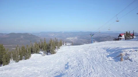Panorama of winter mountains Stock Footage 73287598