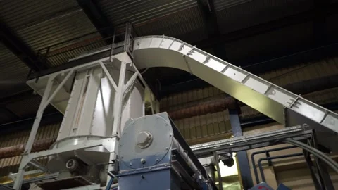 Panorama of the woodworking technological conveyor. Video stock 167346992