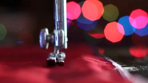Panorama of the work of the sewing machine 6 Stock Footage 318311614