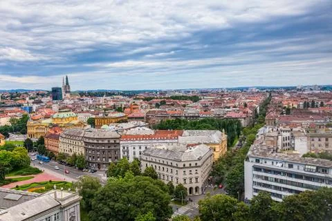 Panorama of Zagreb Stock Photos