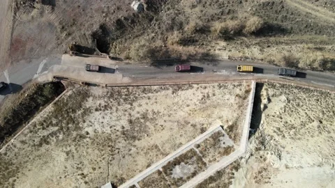 Panoramic 4K Drone View 4X4 Vehicle Driving On Off-Road And Landscape Cappadocia Stock Footage 169454651