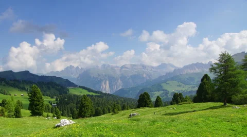Panoramic 4K UHDTV view of typical landscape in Dolomites 스톡 동영상 51721045
