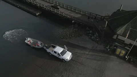 Panoramic Aerial Drone Flight Over Port Moody Pier in Autumn Stock Footage 222240592