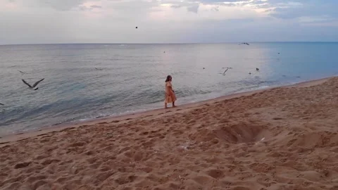 Panoramic aerial drone top view of beach and hotels in Varna, Bulgaria Stock Footage 276192625