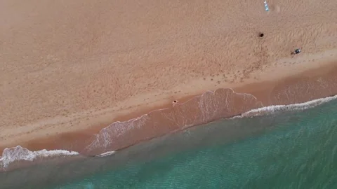 Panoramic aerial drone top view of beach and hotels in Varna, Bulgaria Stock Footage 276192638